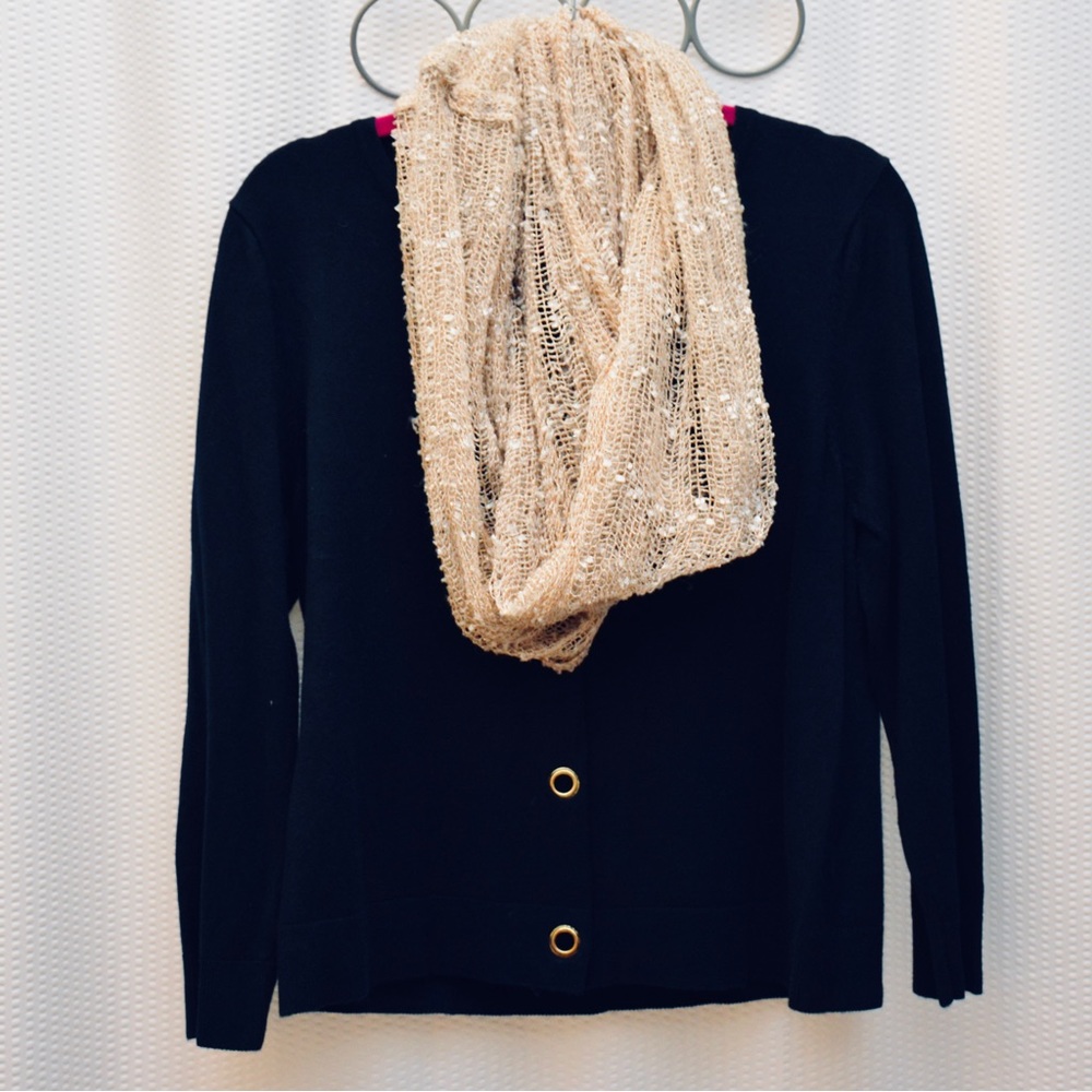 Infinity scarf, loose knit, tan
